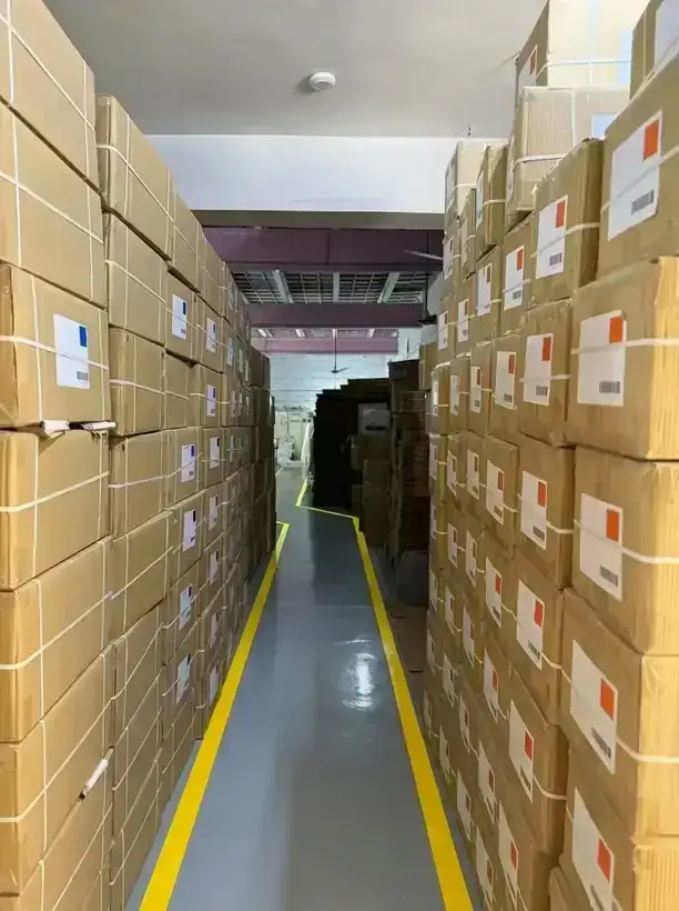 Stacked export cartons in the SAS Agencies dispatch area