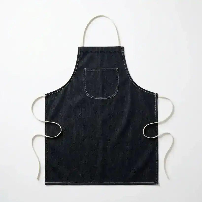 SAS APR-7001 — Black Cotton Apron · 500 GSM