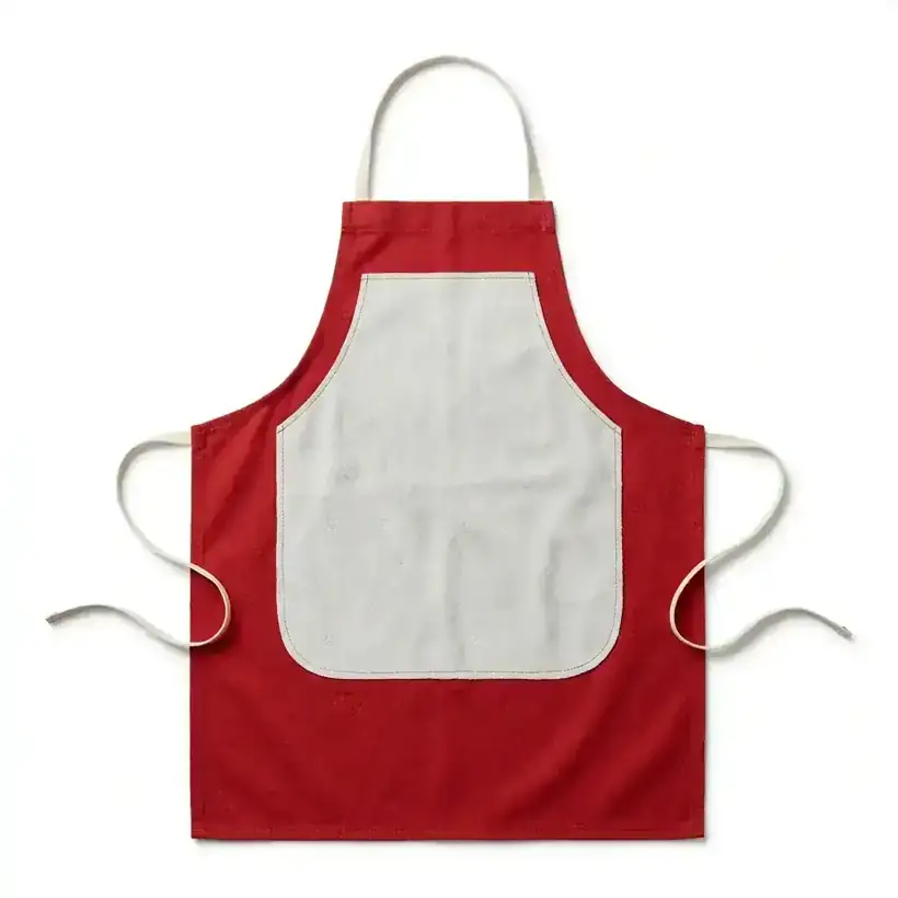 SAS APR-7003 — Denim + Leather Apron · Red · 550 GSM