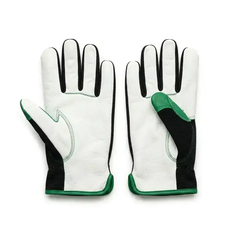 SAS ASM-6009 — White Goatskin · Green Trim