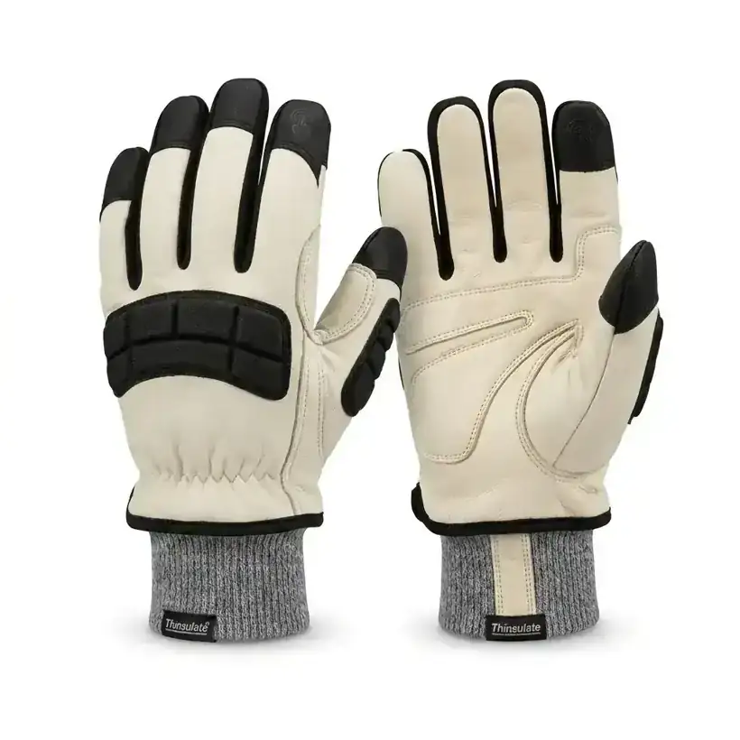 SAS W-10 — White Leather · Waterproof · Touchscreen Winter Glove