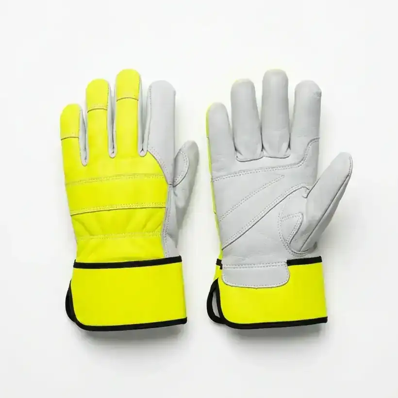 SAS WRK-8003 — Cow Grain · Hi-Vis Yellow Back