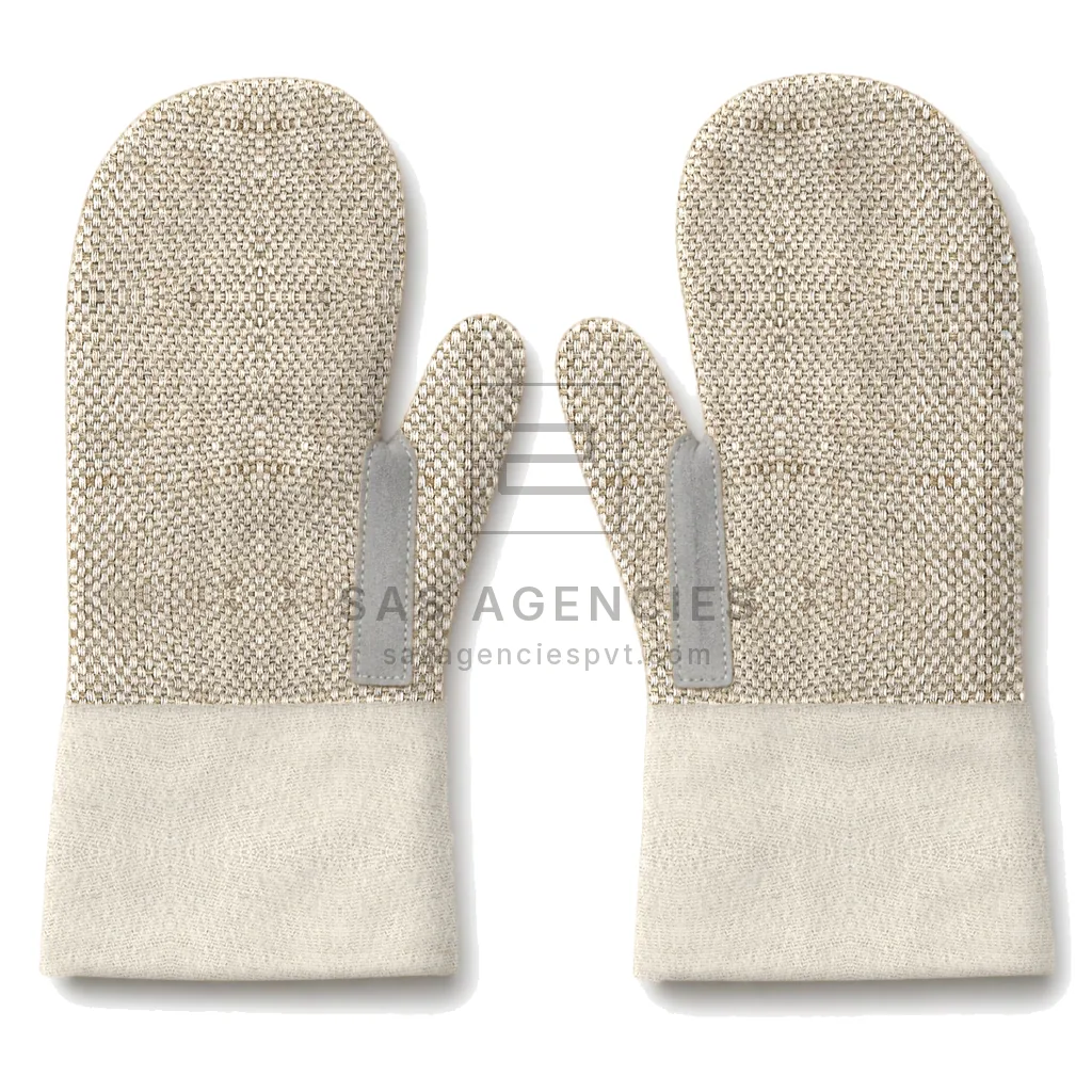 SAS 2015 — Jute/Cotton Mitten · Leather Thumb Reinforcement, jute cotton mitten glove manufacturer Pakistan