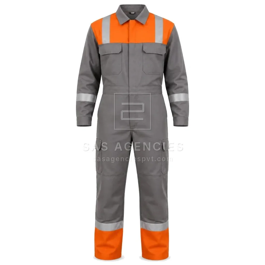 SAS 9065 Two-Tone Coverall — Grey / Orange — coverall manufacturer Pakistan
